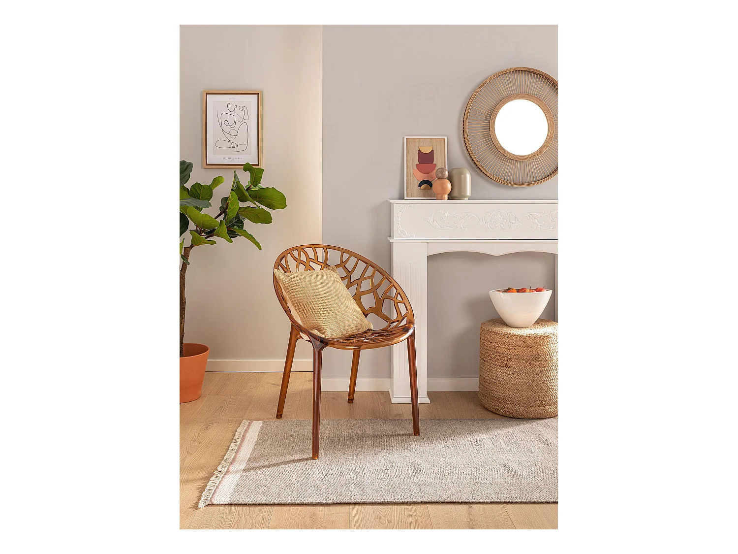 Tapis de couloir en laine Karla Gris 80x250 cm