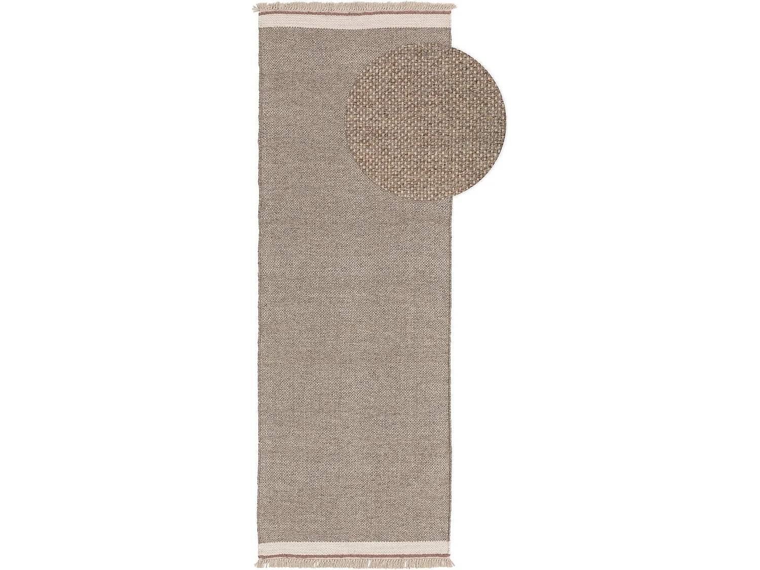 Tapis de couloir en laine Karla Gris 80x250 cm
