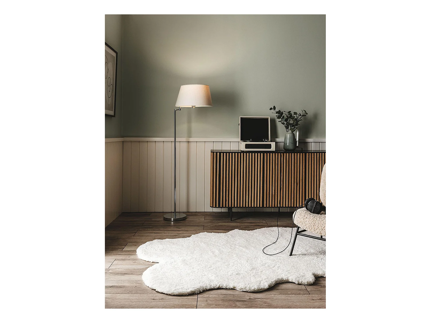 Tapis à poils longs Cloudy Crème 120x180 cm