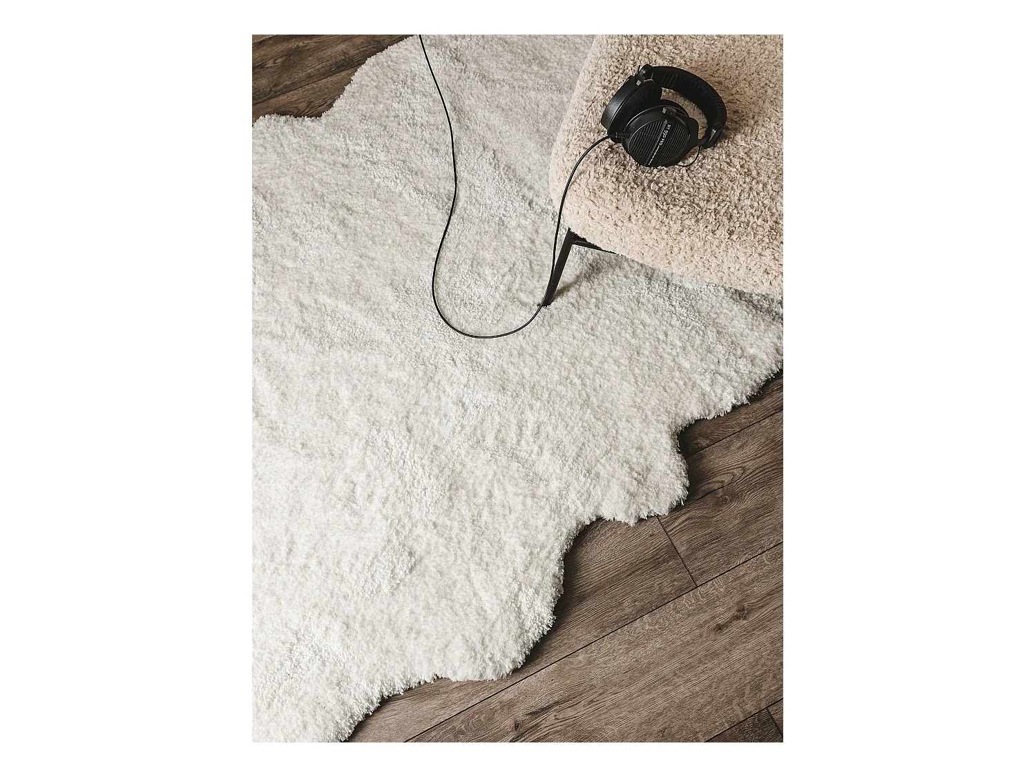 Tapis à poils longs Cloudy Crème 120x180 cm