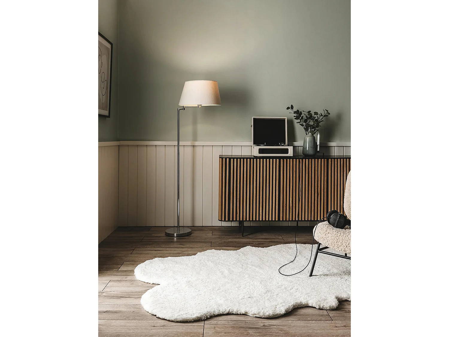 Tapis à poils longs Cloudy Crème 120x180 cm