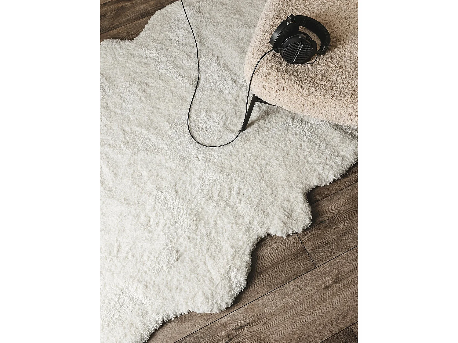 Tapis à poils longs Cloudy Crème 120x180 cm