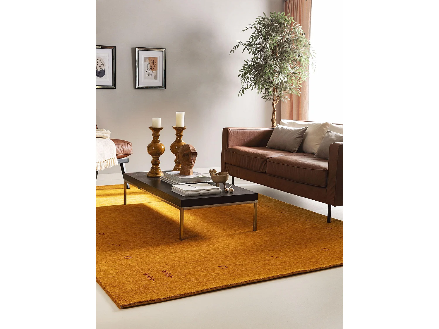 Tapis de laine Jamal Jaune 120x170 cm