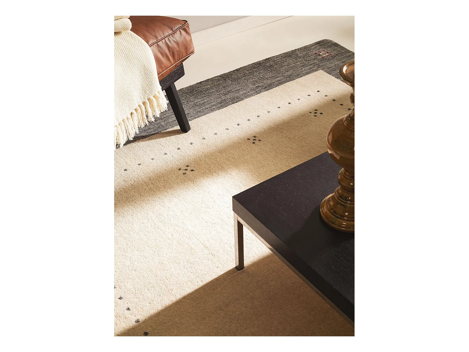 Tapis de laine Jamal Beige/Gris 300x400 cm