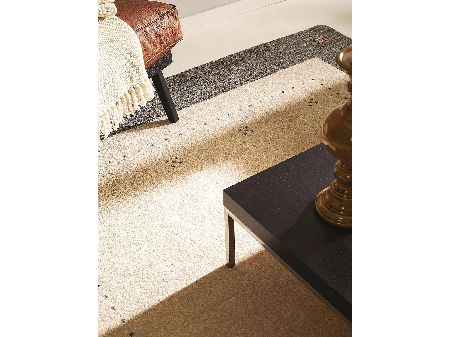 Tapis de laine Jamal Beige/Gris 300x400 cm