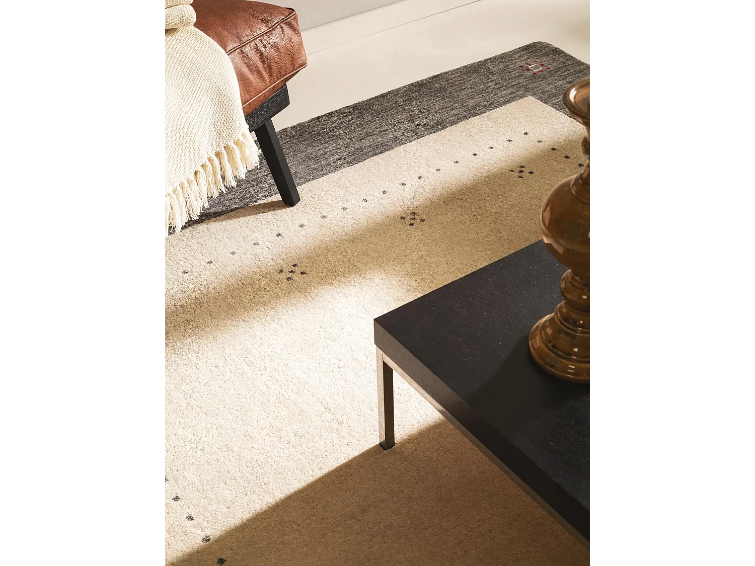 Tapis de laine Jamal Beige/Gris 300x400 cm