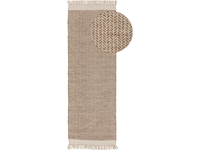 Tapis de couloir en laine Kim Beige 70x200 cm