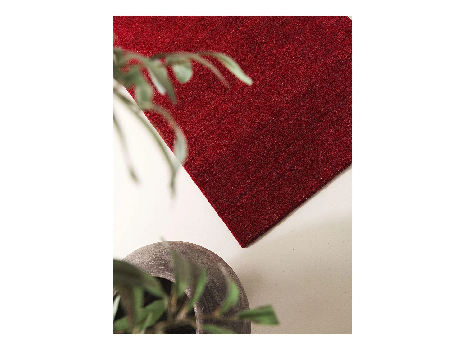 Tapis de couloir en laine Jamal Rouge 80x250 cm