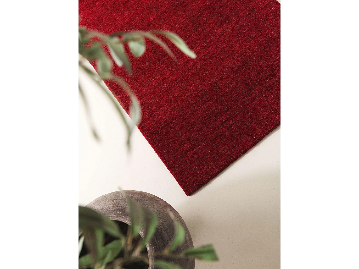 Tapis de couloir en laine Jamal Rouge 80x250 cm