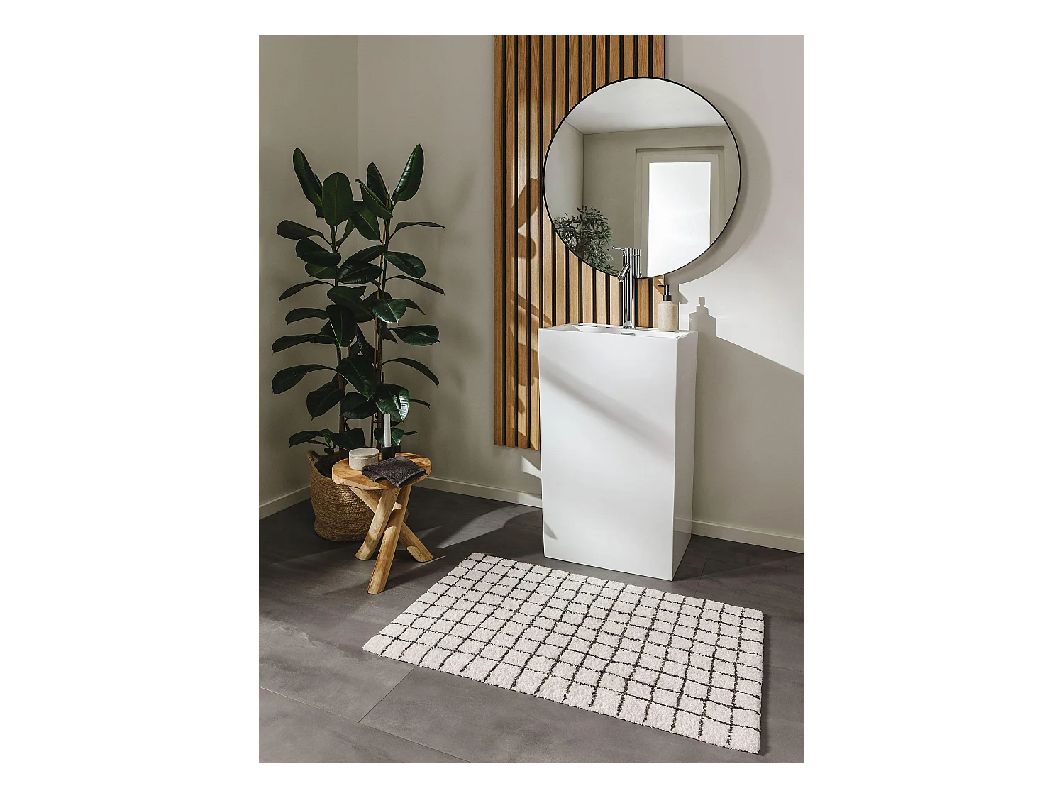 Tapis de Bain Wavu Blanc 50x80 cm