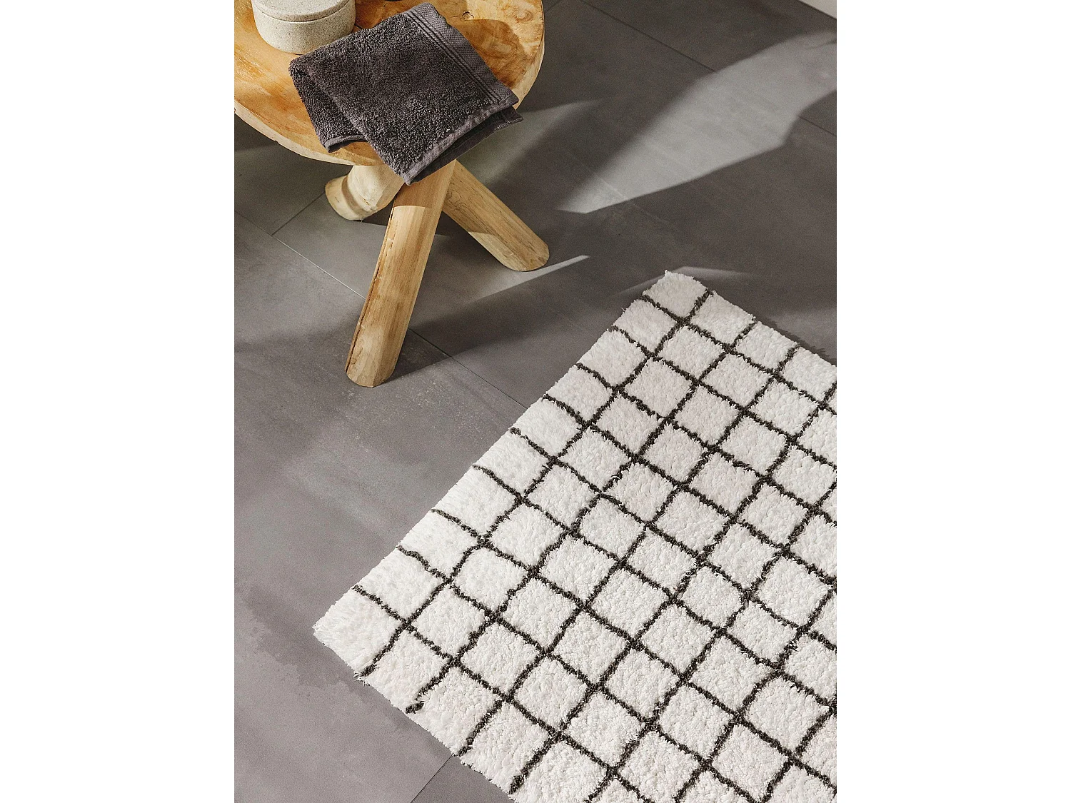 Tapis de Bain Wavu Blanc 60x100 cm