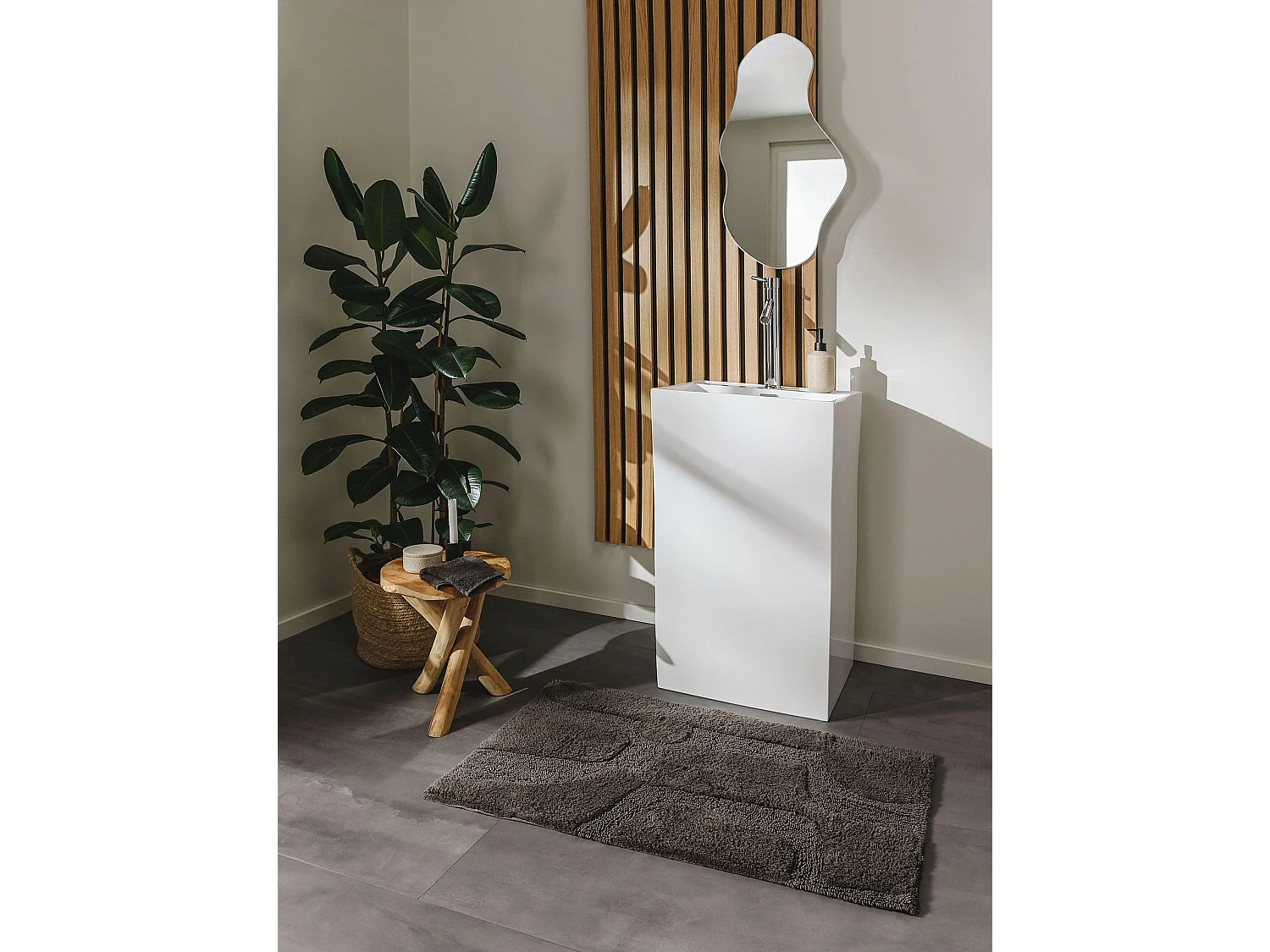 Tapis de Bain Nehir Gris 50x80 cm