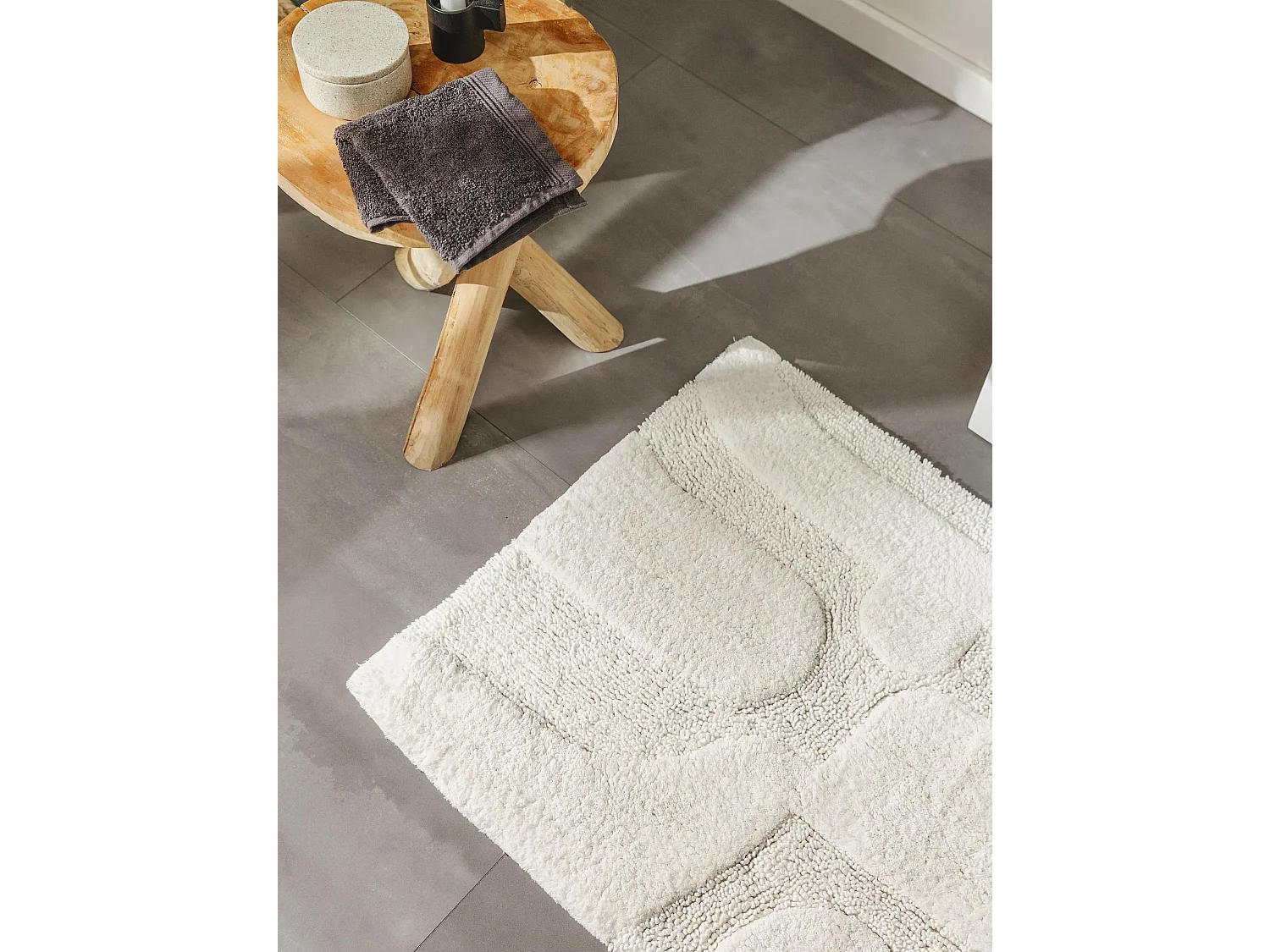 Tapis de Bain Nehir Blanc 70x120 cm