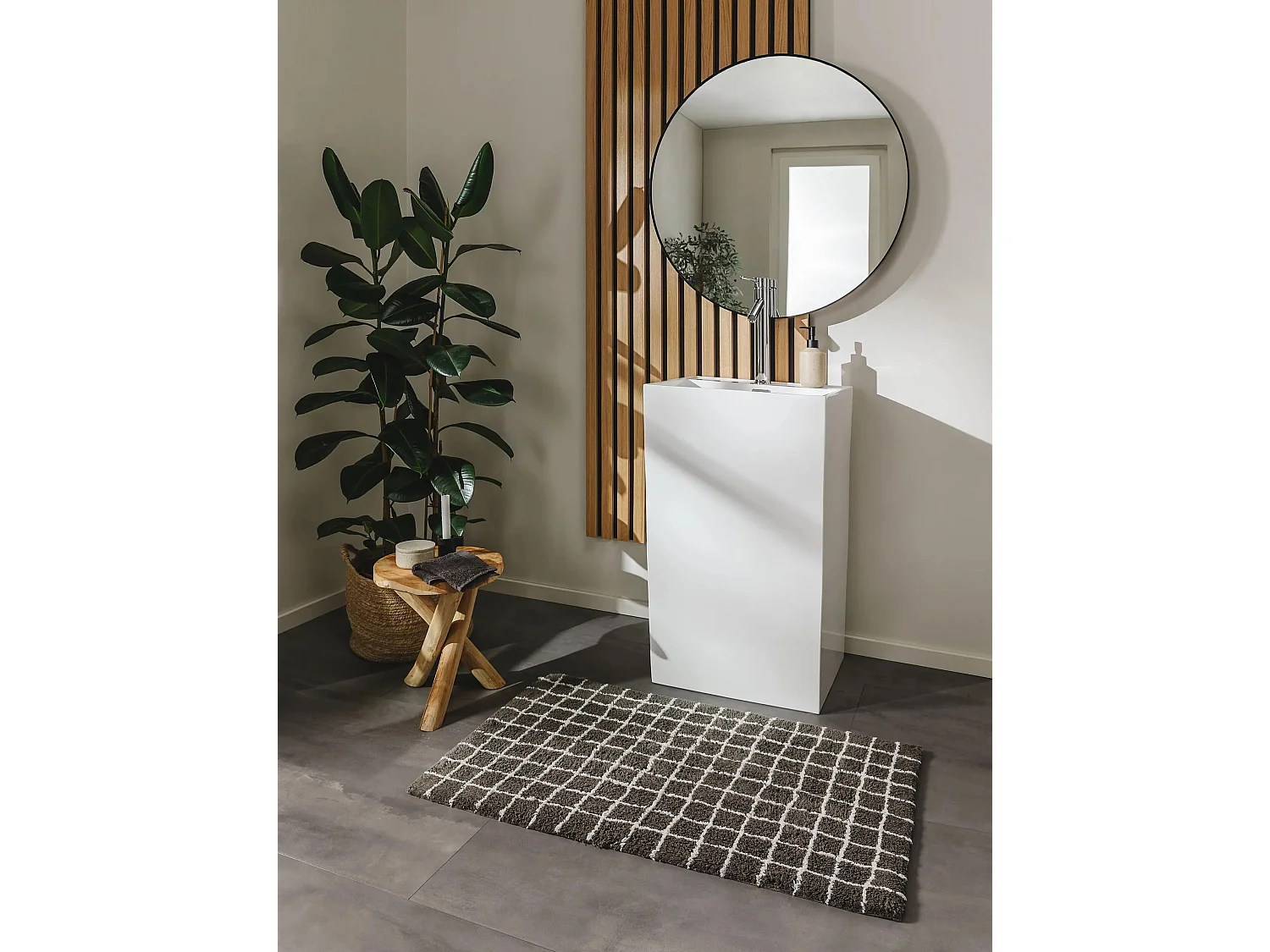 Tapis de Bain Wavu Gris 50x80 cm