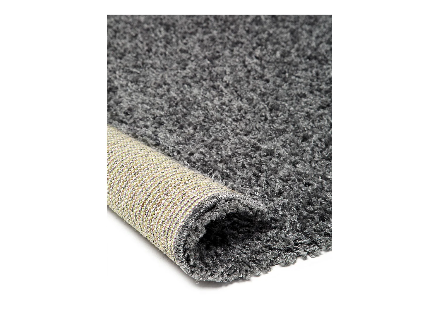 Tapis à poils longs Swirls Gris foncé 133x190 cm