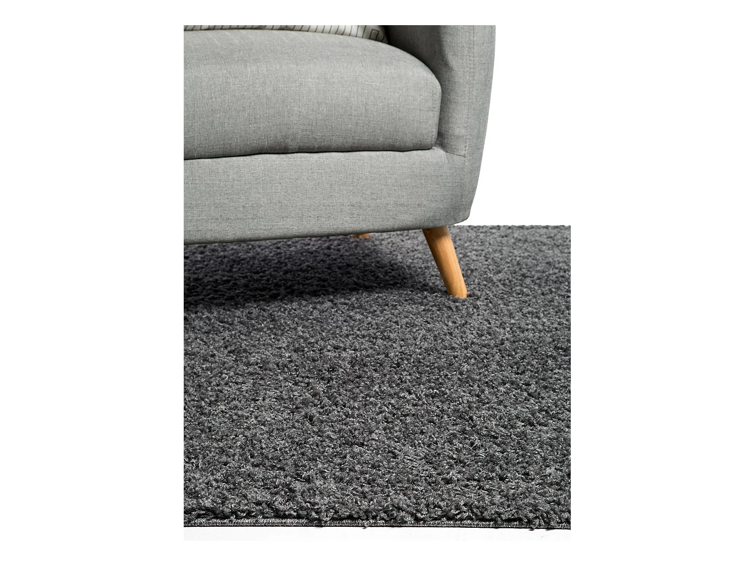Tapis à poils longs Swirls Gris foncé 133x190 cm