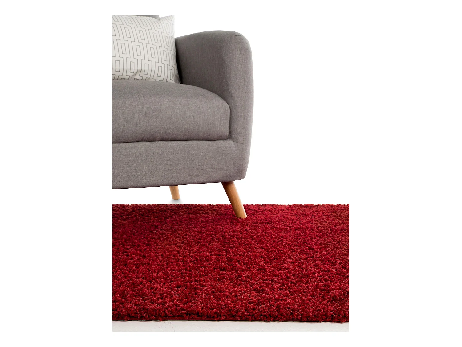 Tapis à poils longs Swirls Rouge foncé 133x190 cm