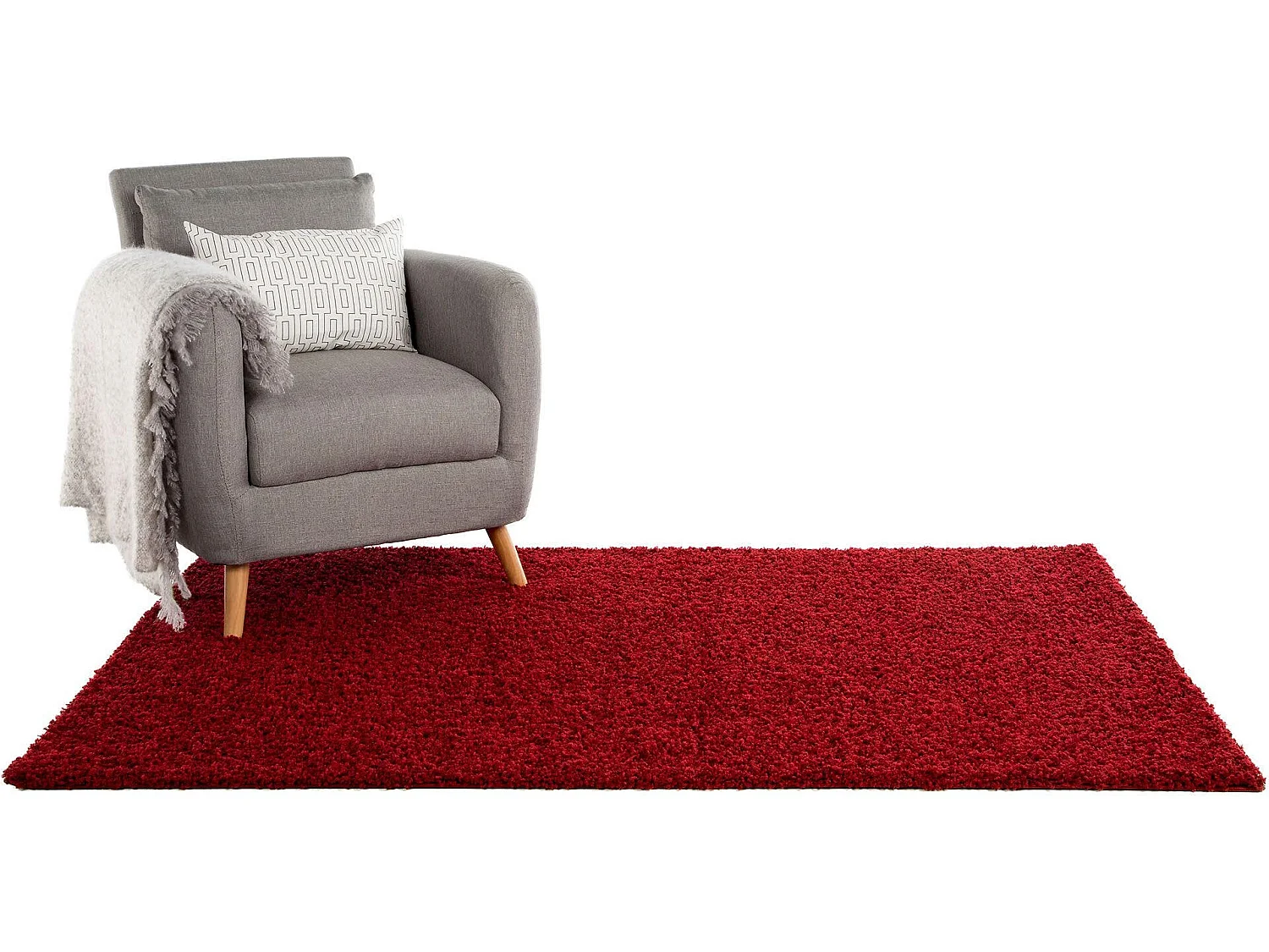 Tapis à poils longs Swirls Rouge foncé 133x190 cm