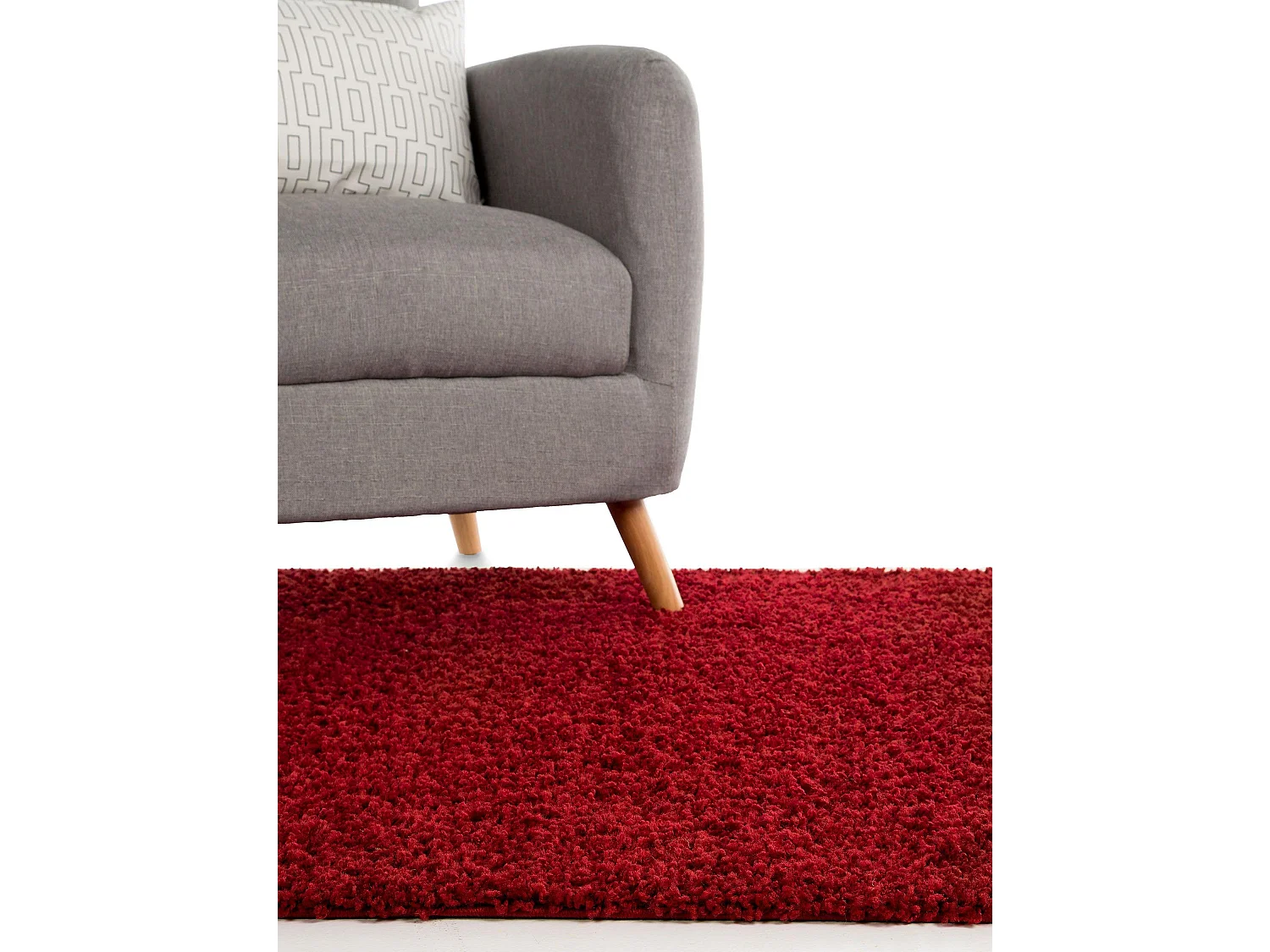 Tapis à poils longs Swirls Rouge foncé 133x190 cm