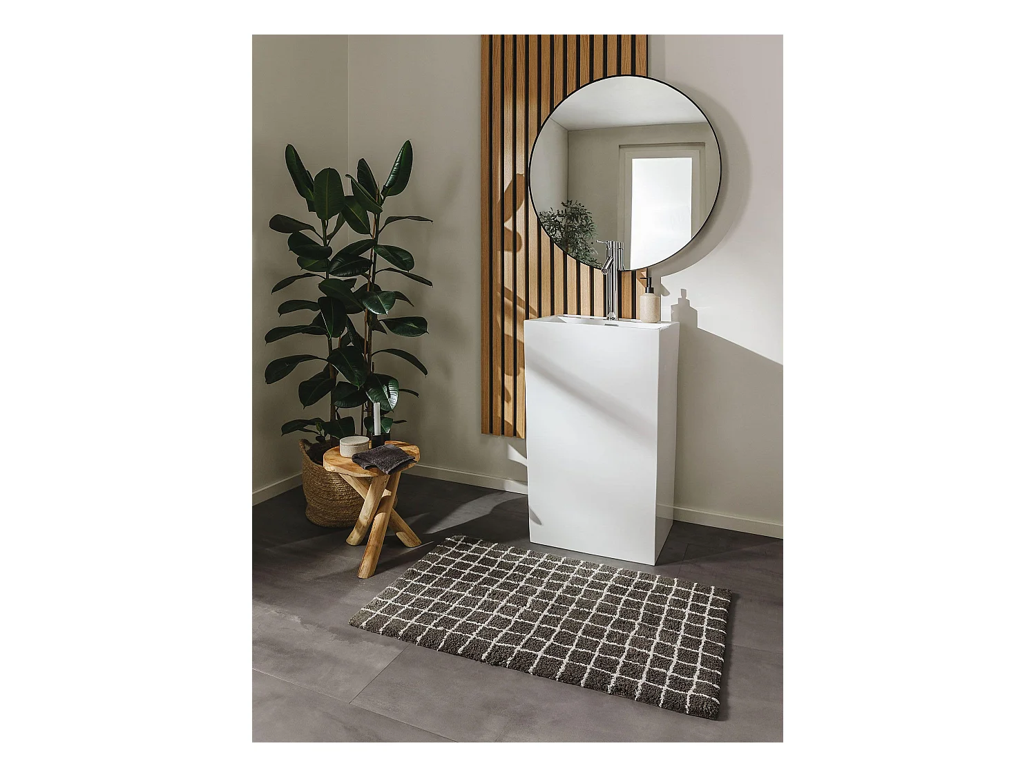 Tapis de Bain Wavu Gris 70x120 cm