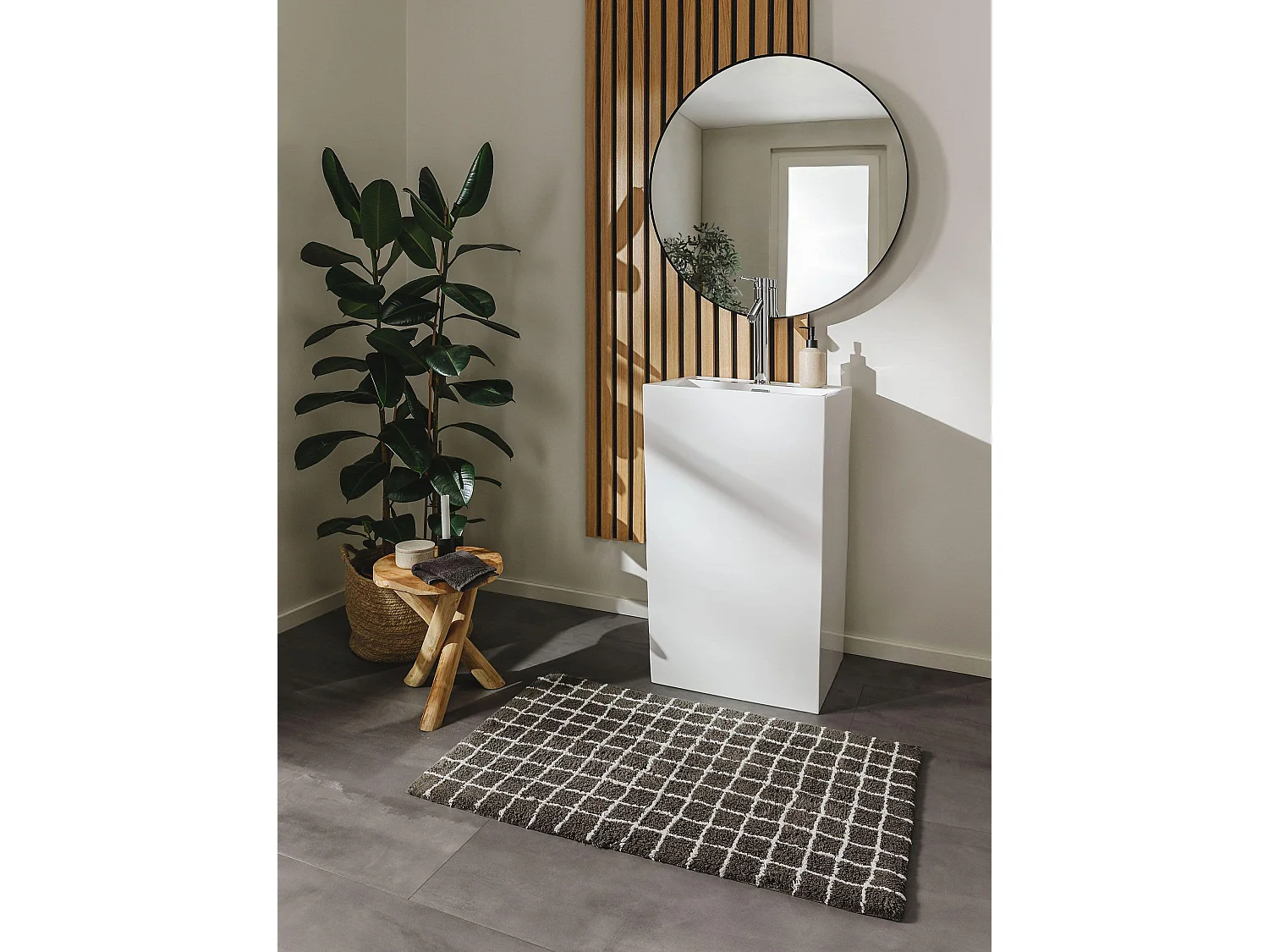 Tapis de Bain Wavu Gris 70x120 cm