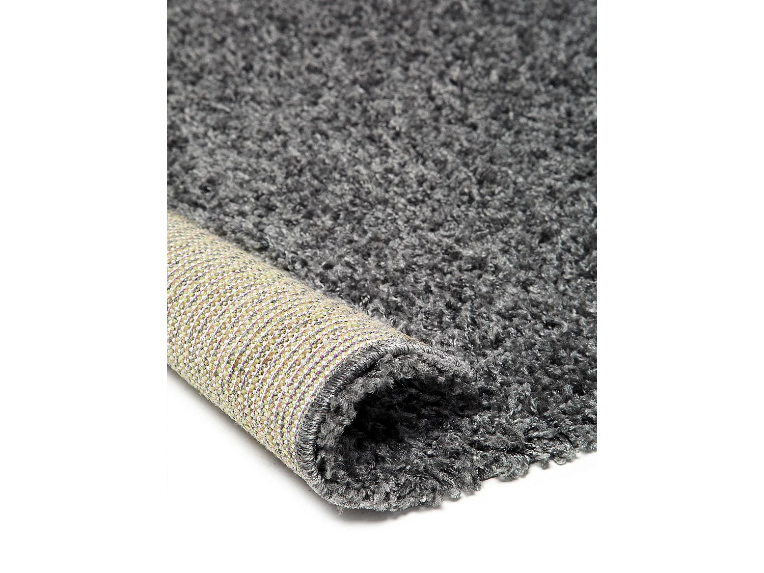 Tapis à poils longs Swirls Gris foncé 80x150 cm