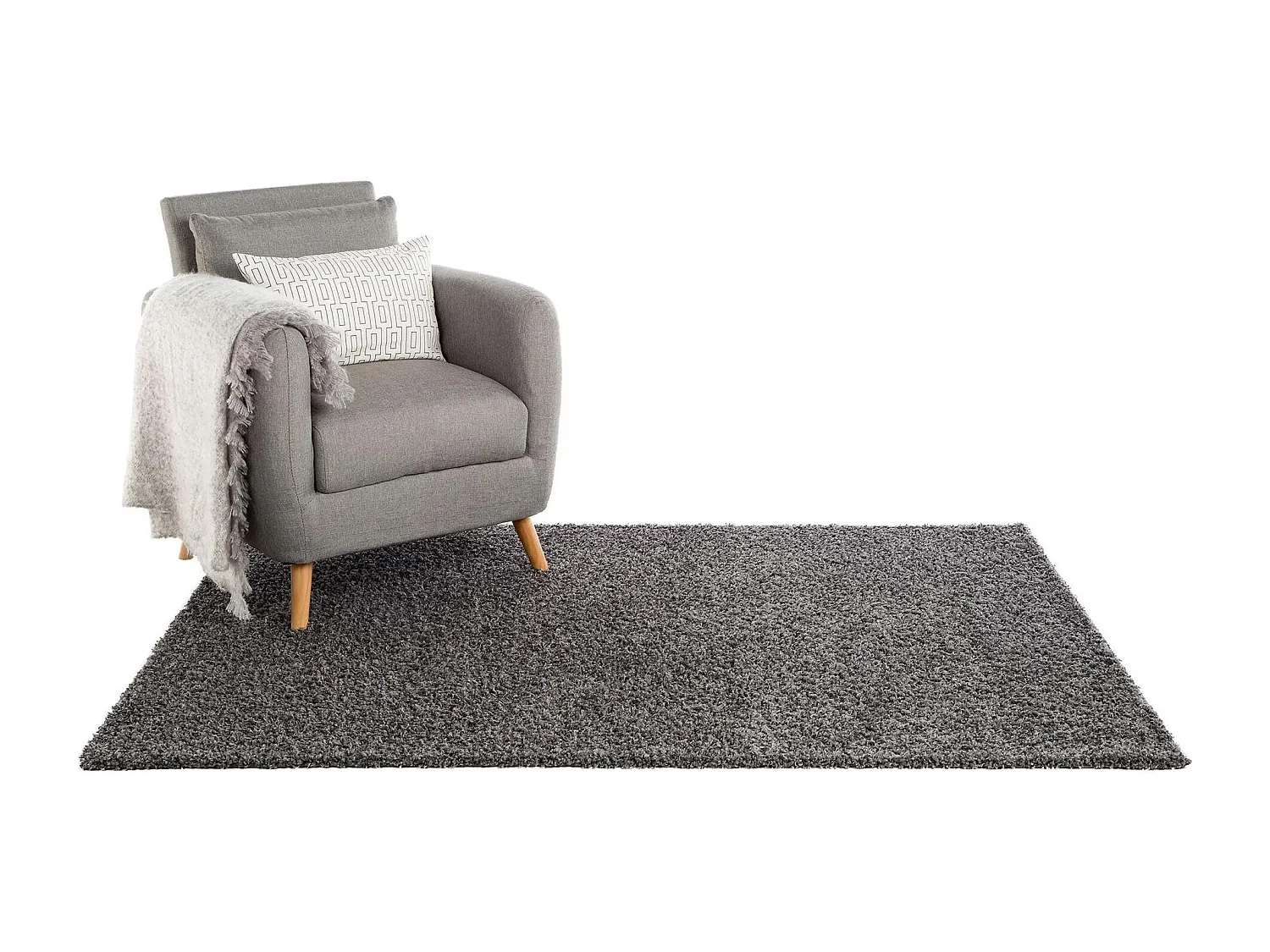 Tapis à poils longs Swirls Gris foncé 80x150 cm