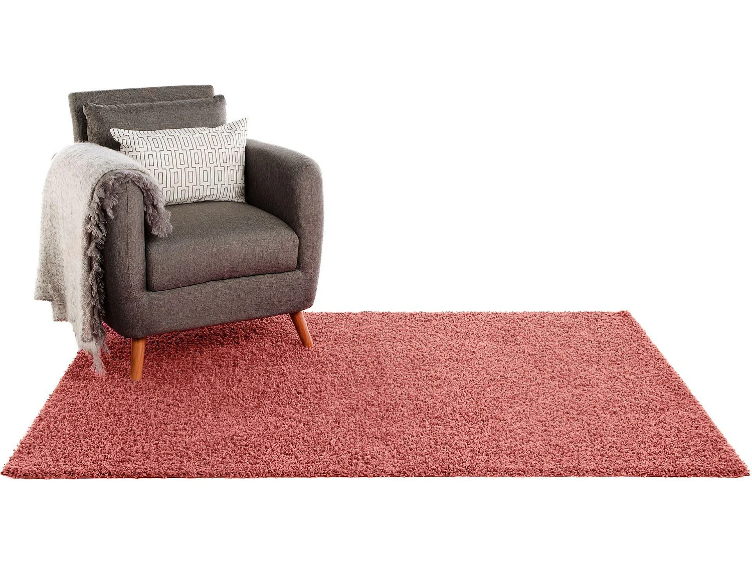 Tapis à poils longs Swirls Rose 120x170 cm