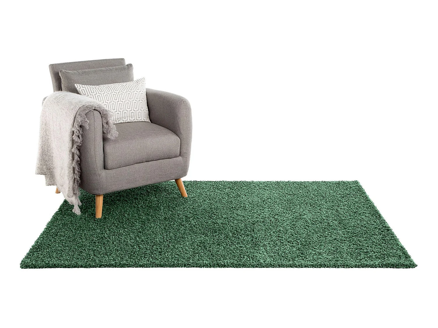 Tapis à poils longs Swirls Vert 133x190 cm