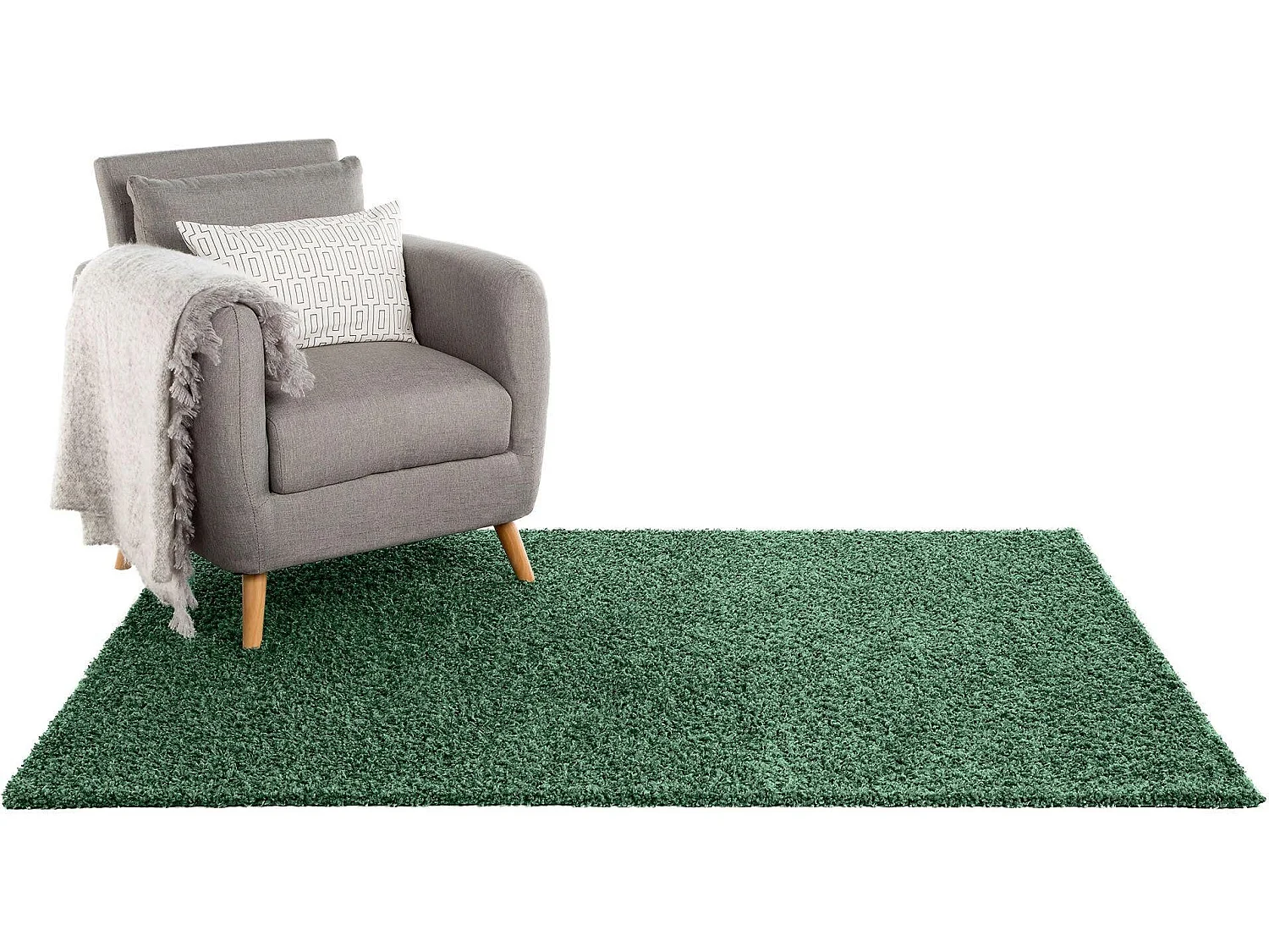 Tapis à poils longs Swirls Vert 133x190 cm