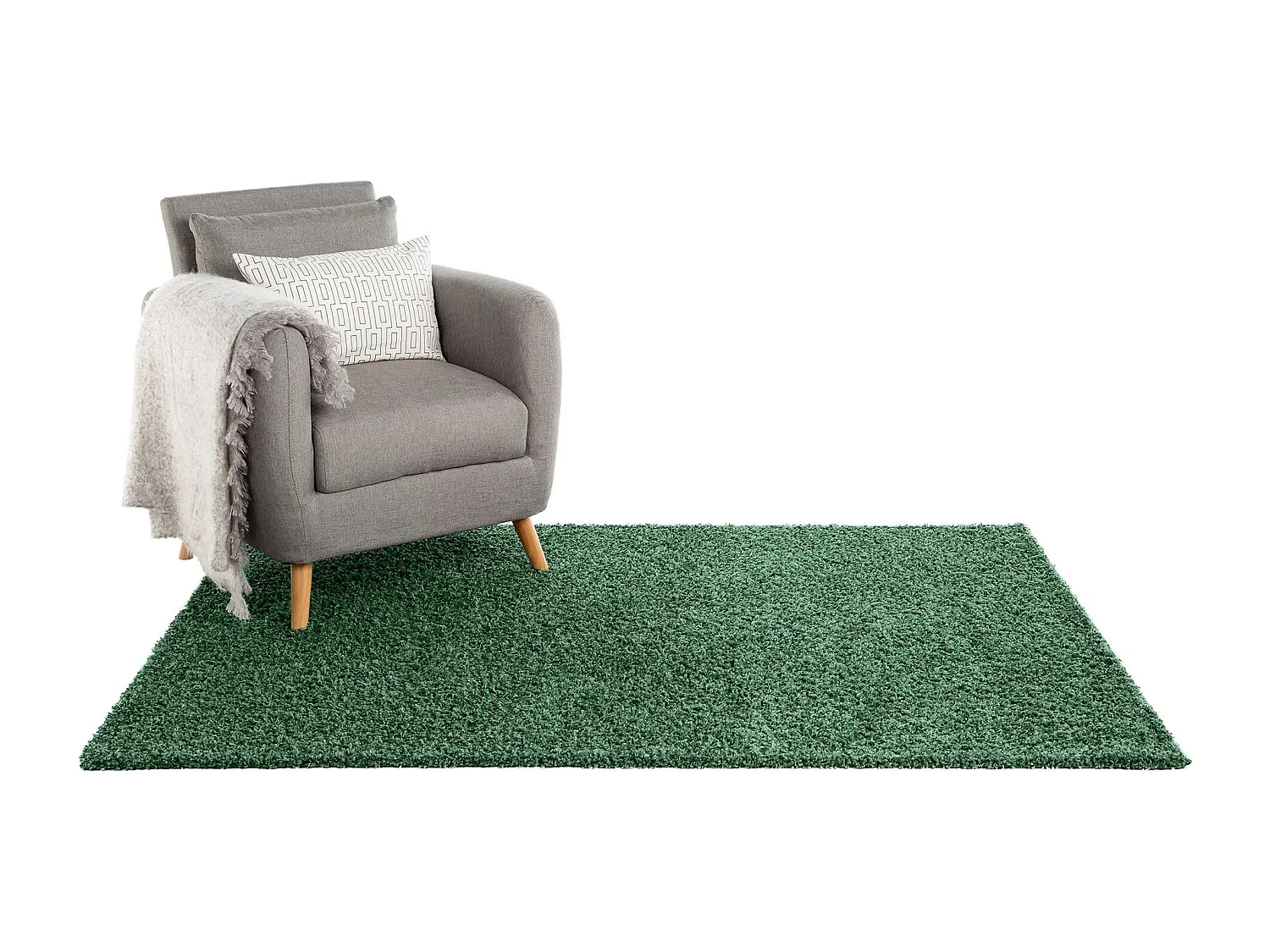 Tapis à poils longs Swirls Vert 133x190 cm