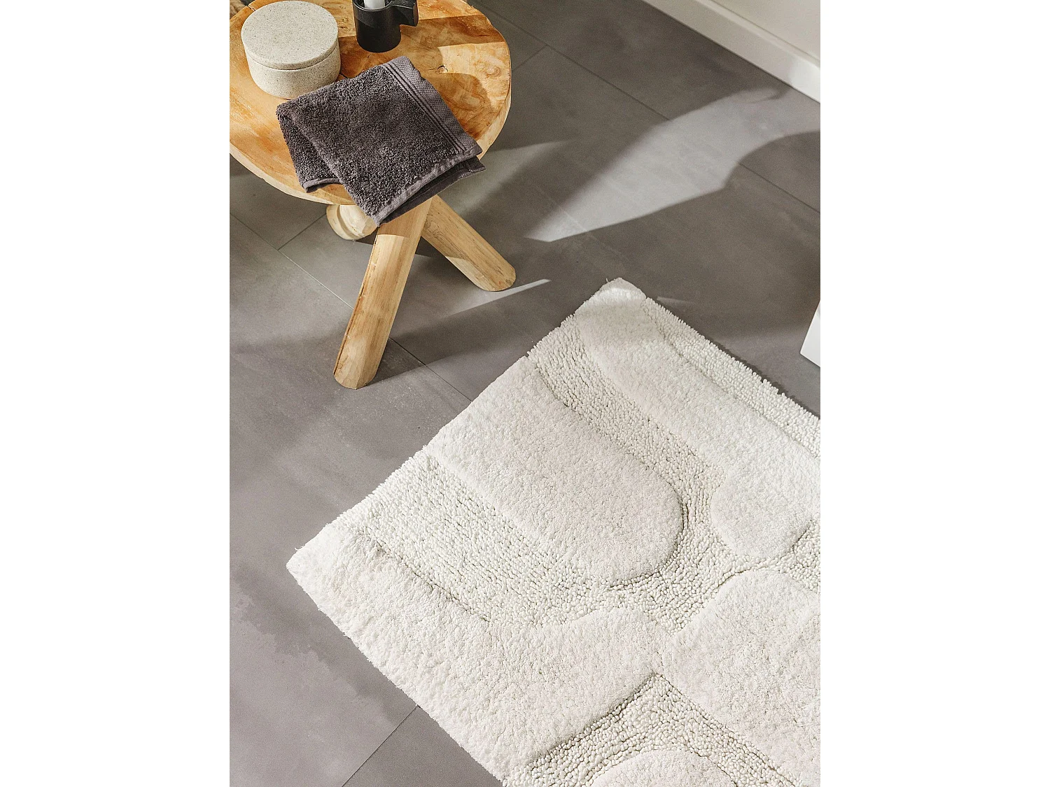 Tapis de Bain Nehir Blanc 50x80 cm