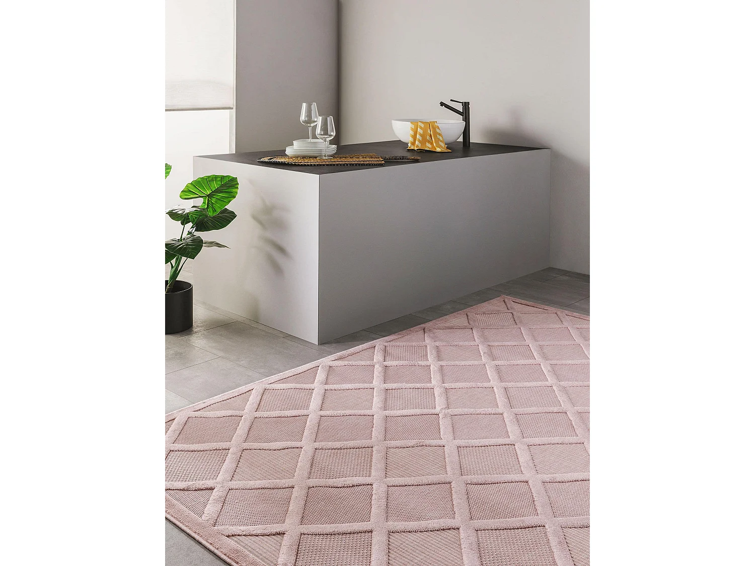 Tapis d'extérieur & intérieur Bonte Rose 80x150 cm