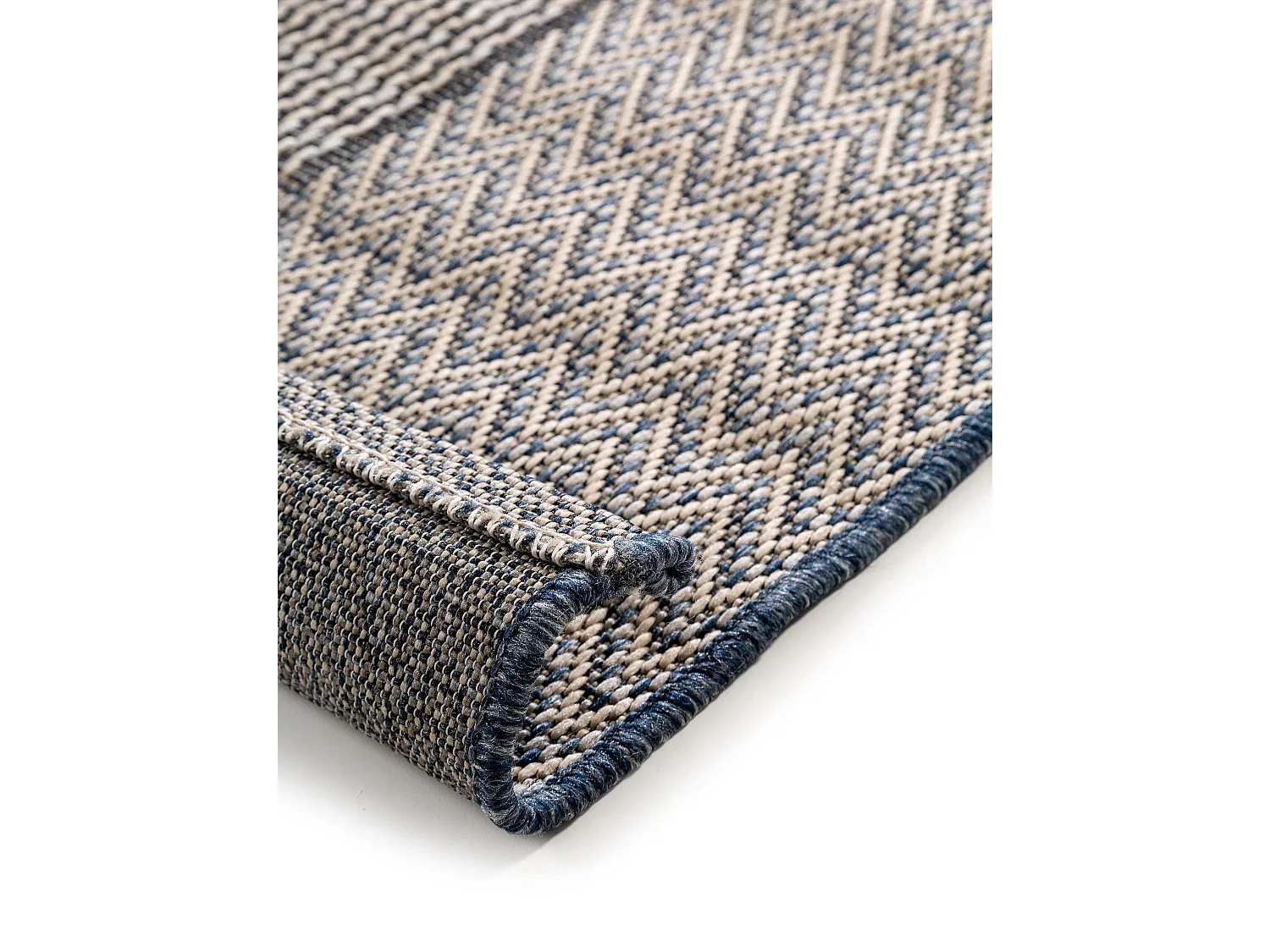 Tapis d'extérieur & intérieur River Beige/Bleu 100x150 cm