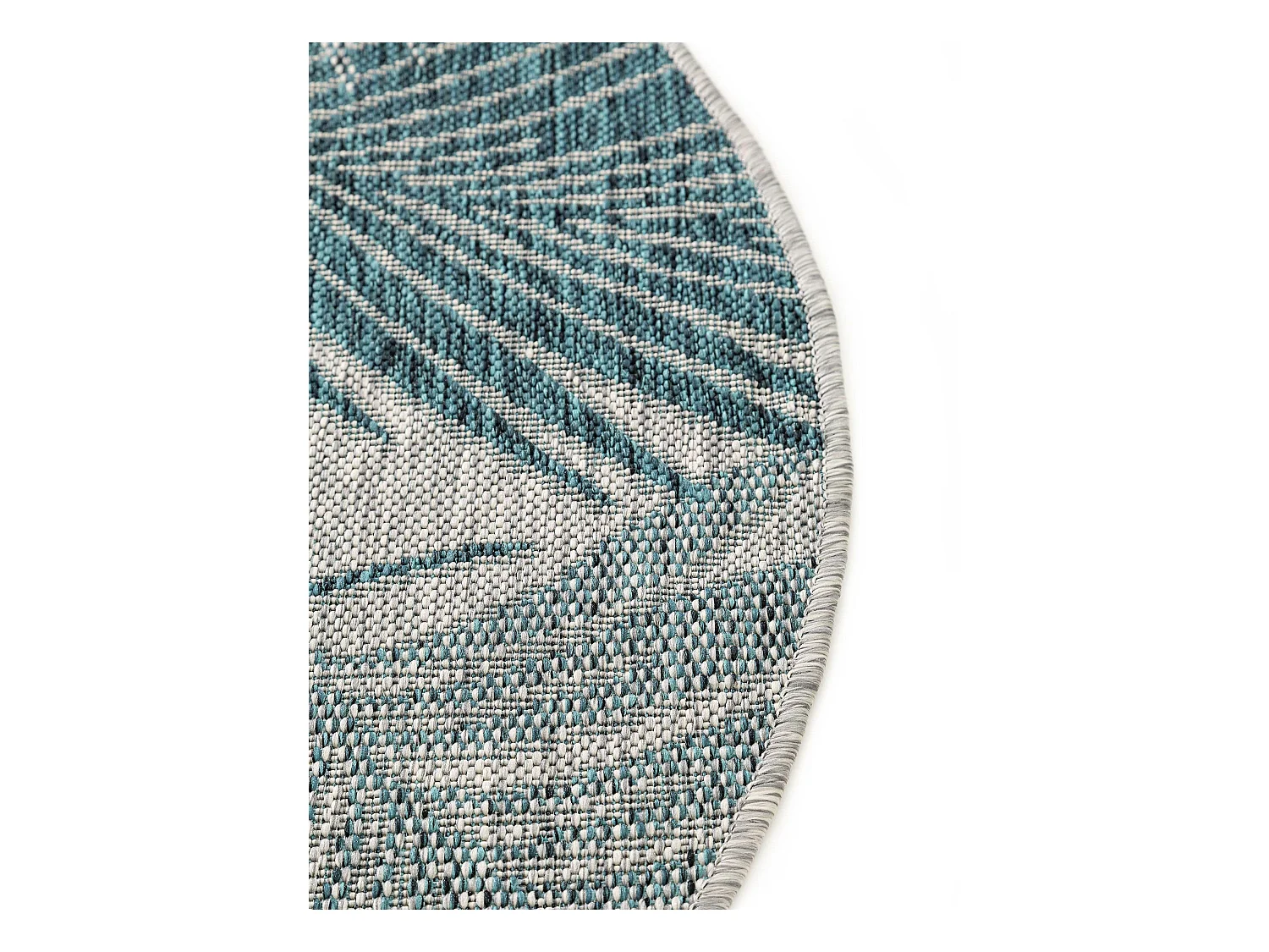 Tapis d'extérieur & intérieur rond Cleo Bleu ø 120 cm rond