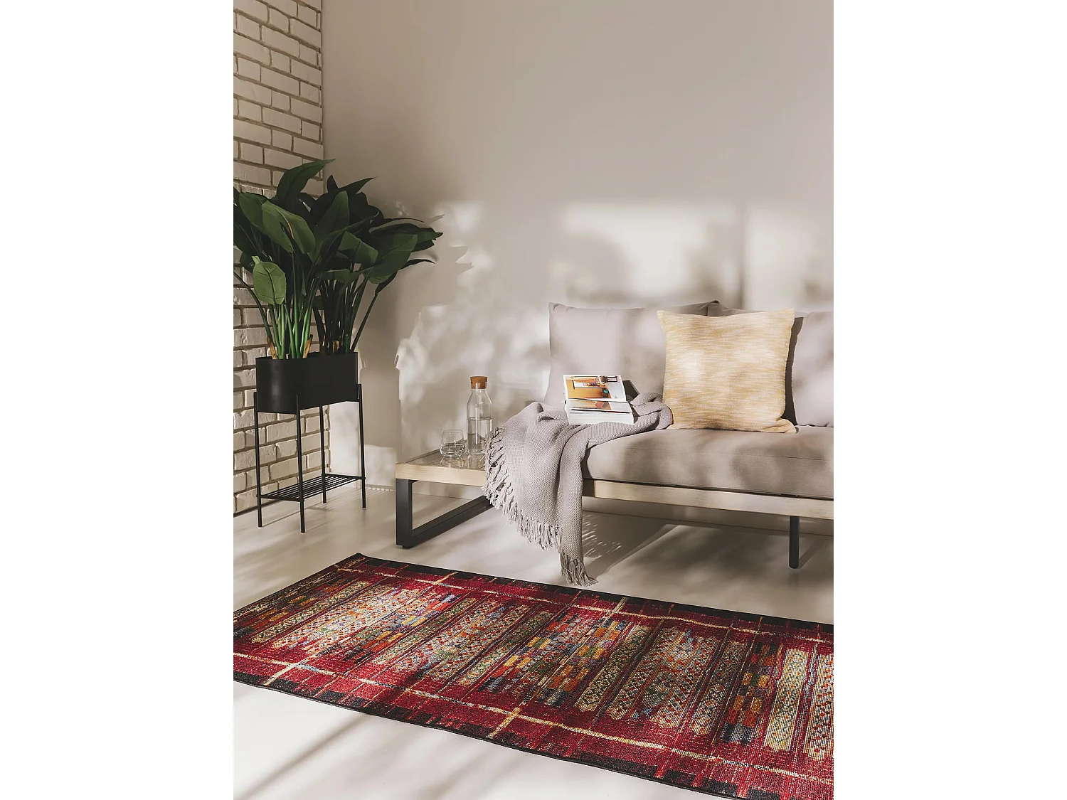 Tapis d'extérieur & intérieur Artis Multicouleur/Rouge 80x250 cm