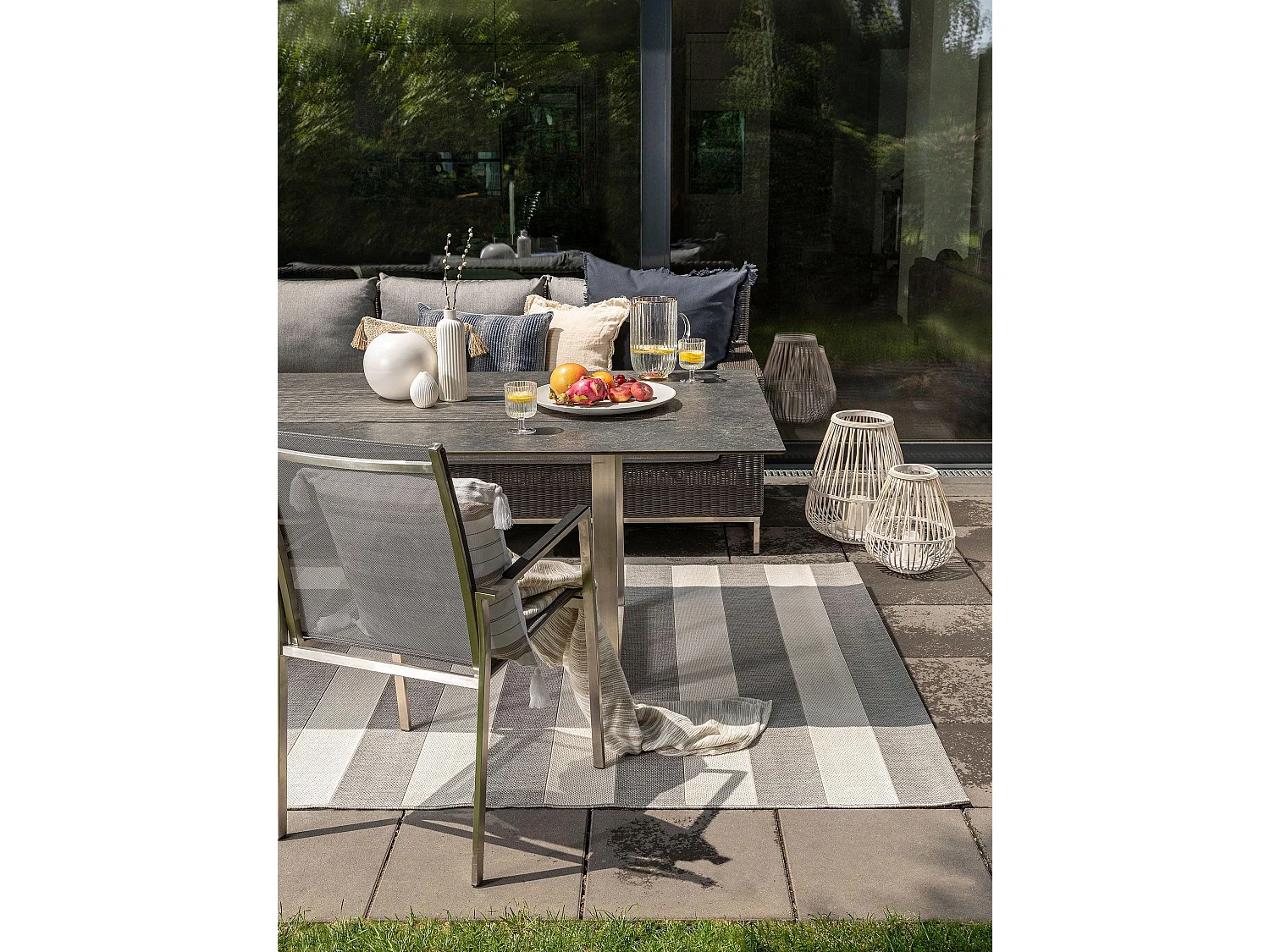 Tapis d'extérieur & intérieur Metro Gris 140x200 cm