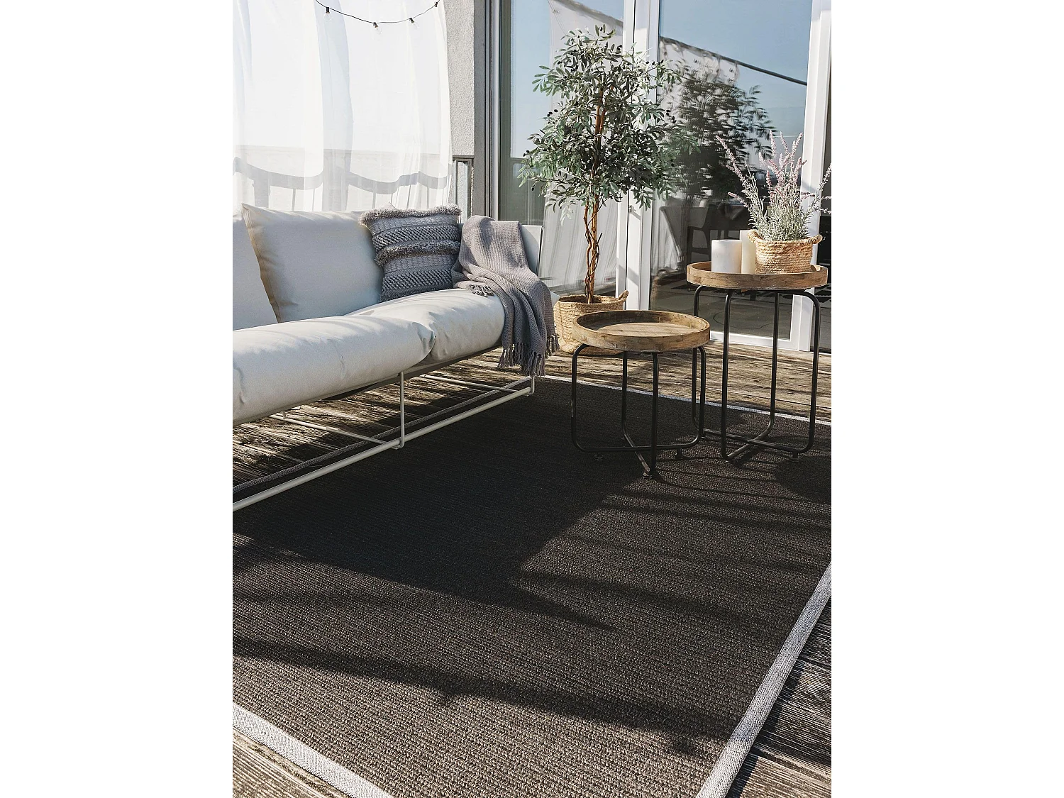 Tapis d'extérieur & intérieur Nandi Noir 120x170 cm