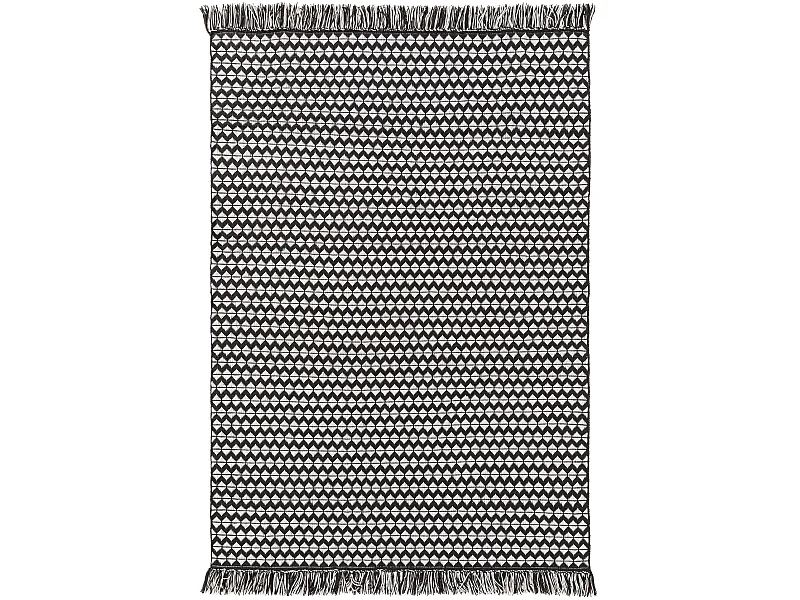 Tapis fabriqué à partir de matériaux recyclés Morty Noir & Blanc 160x230 cm