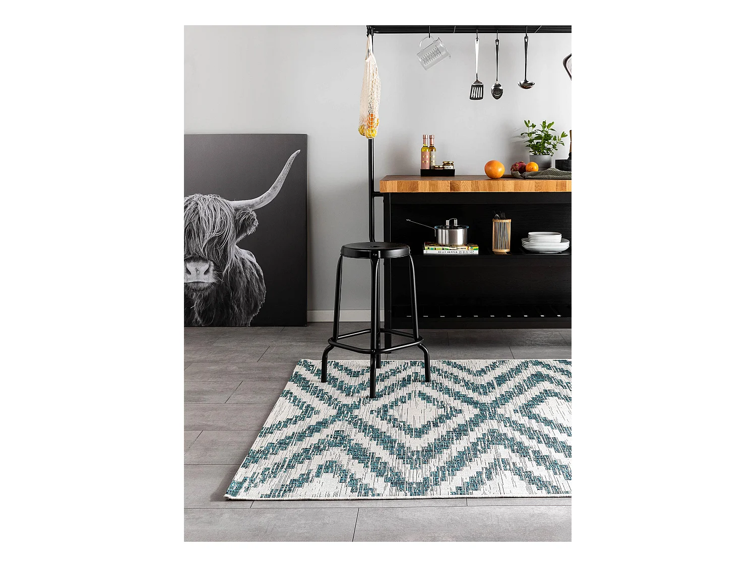 Tapis d'extérieur & intérieur Cleo Bleu 160x230 cm