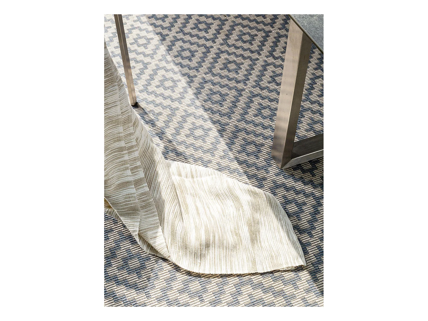 Tapis d'extérieur & intérieur Metro Bleu 80x150 cm