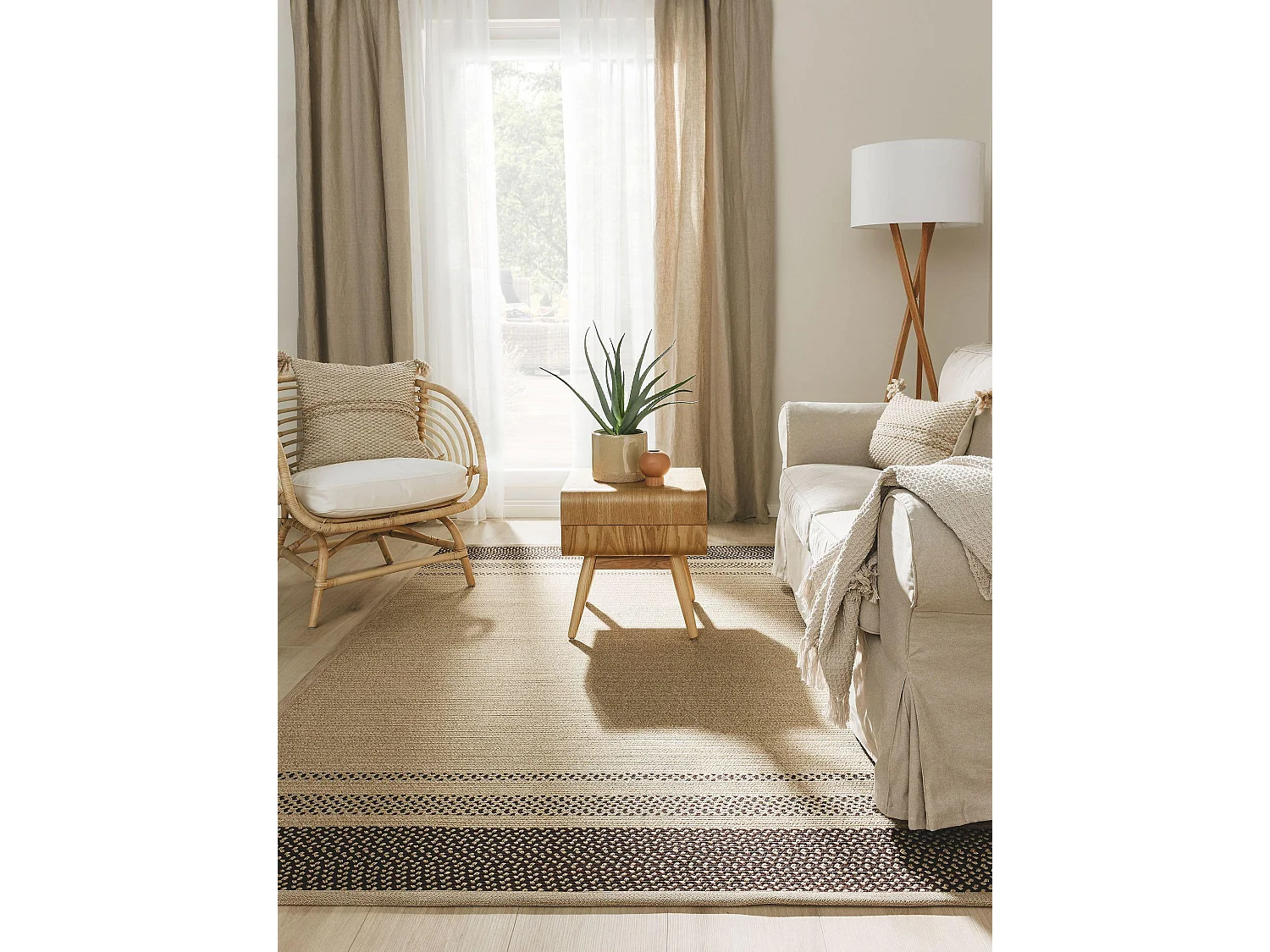 Tapis d'extérieur & intérieur Nandi Marron 120x170 cm