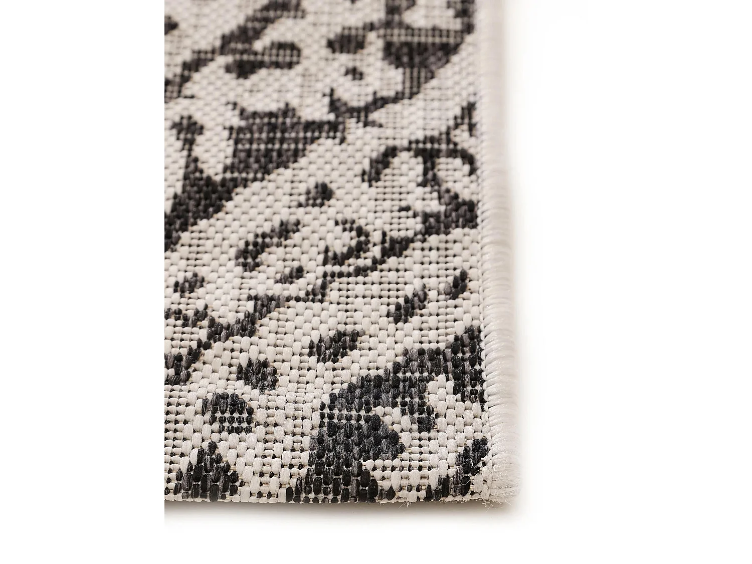 Tapis d'extérieur & intérieur Cleo Blanc & Noir 80x150 cm