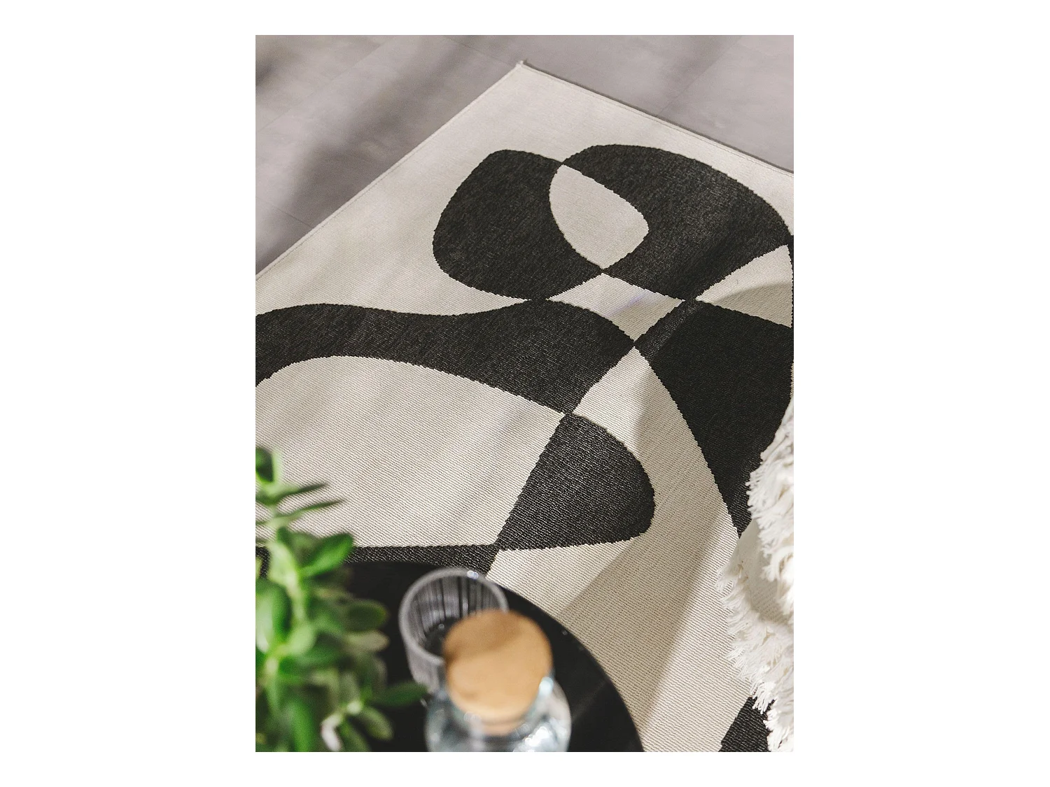 Tapis d'extérieur & intérieur Taro Noir & Blanc 200x290 cm