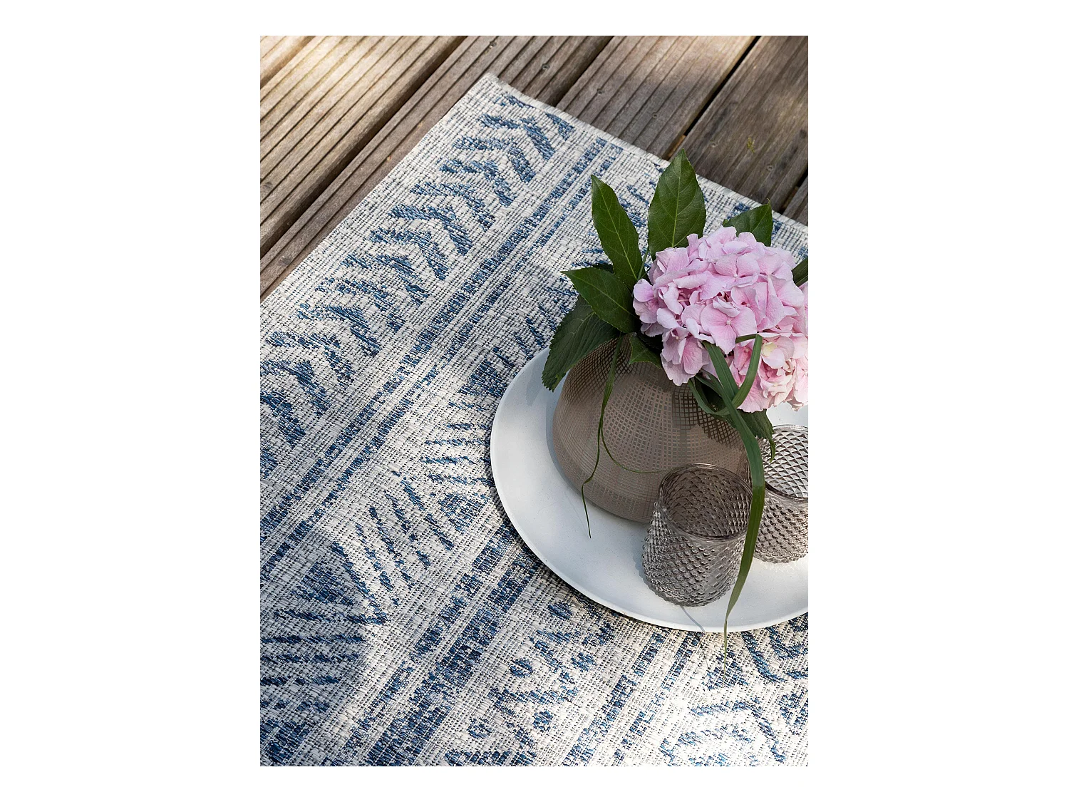 Tapis d'extérieur & intérieur Cleo Bleu 120x170 cm