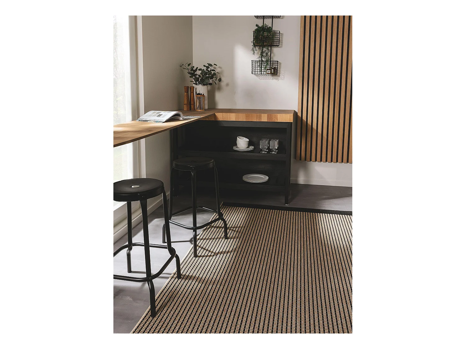 Tapis d'extérieur & intérieur Naoto Beige/Noir 160x230 cm