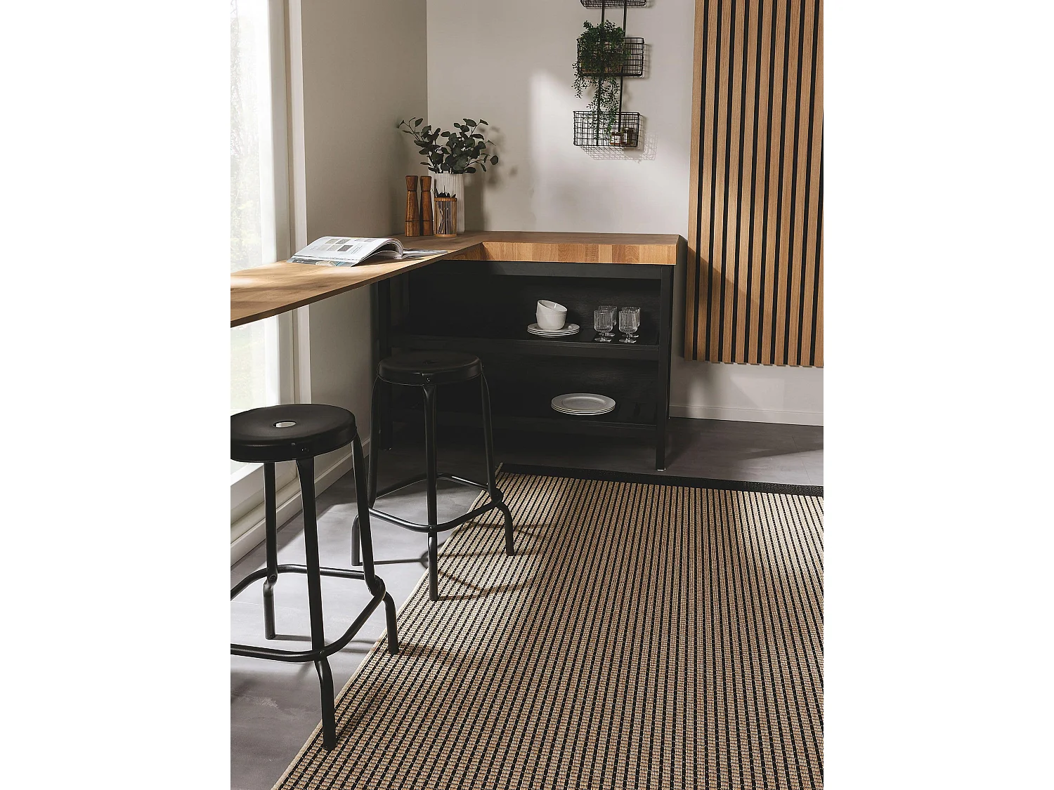 Tapis d'extérieur & intérieur Naoto Beige/Noir 160x230 cm