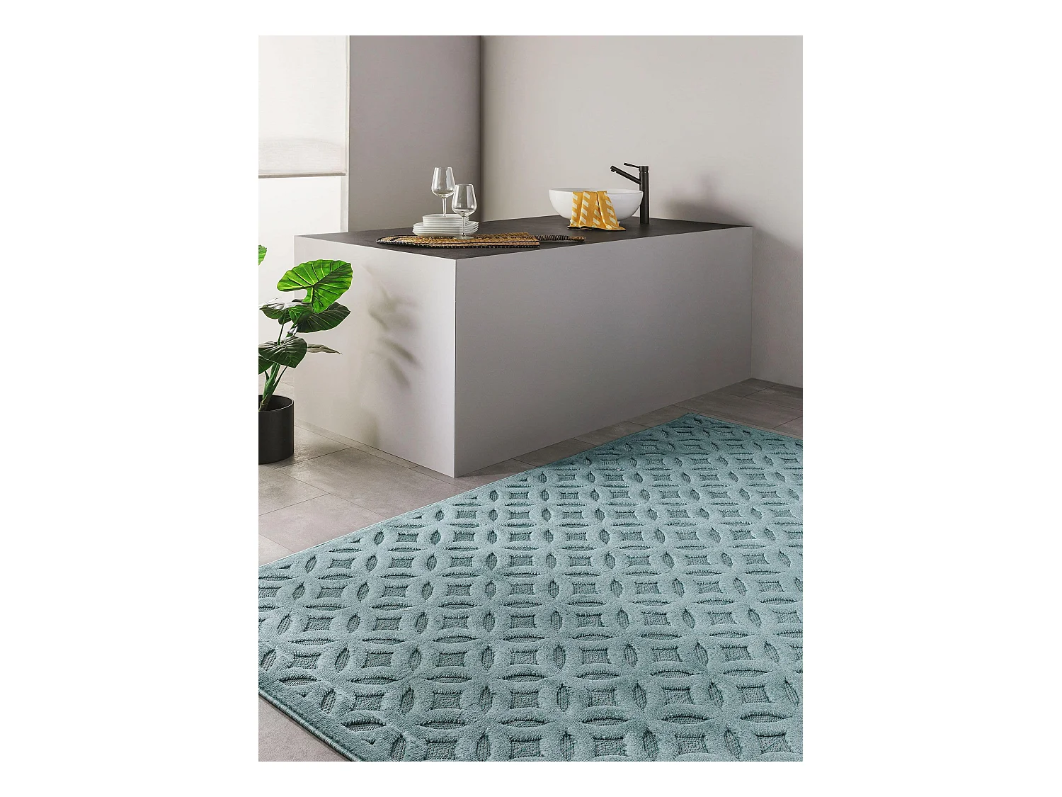 Tapis d'extérieur & intérieur Bonte Turquoise 240x340 cm