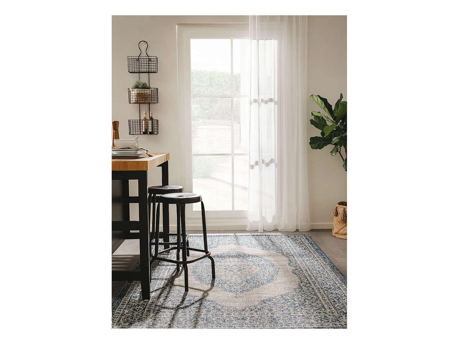 Tapis d'extérieur & intérieur Cleo Bleu 160x230 cm