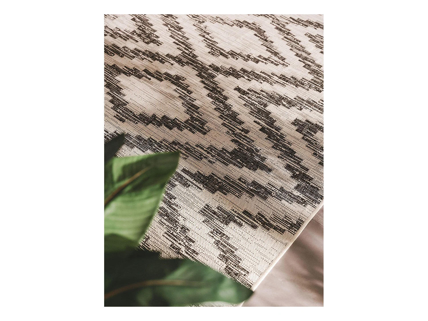 Tapis d'extérieur & intérieur Cleo Blanc & Noir 200x290 cm